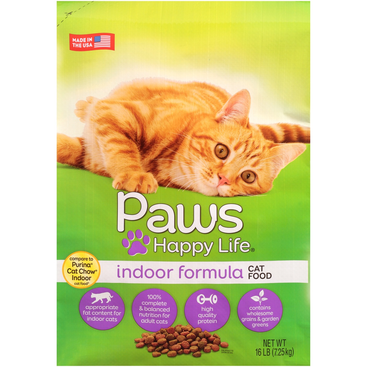 slide 1 of 1, Paws Happy Life Indoor Formula Cat Food, 16 lb