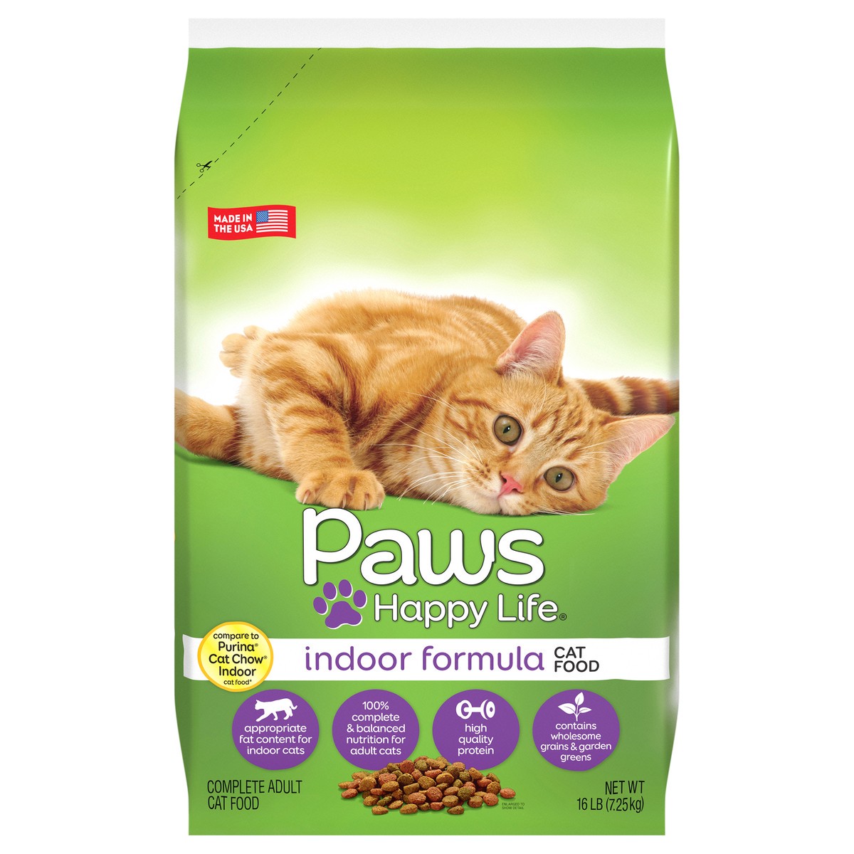 slide 1 of 12, Paws Happy Life Indoor Formula Cat Food 16 lb, 16 lb