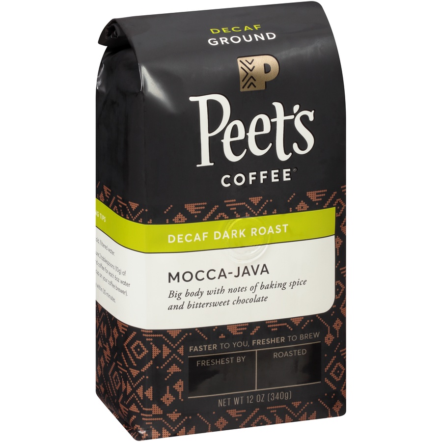 slide 2 of 6, Peet's Coffee Decaffeinated Mocha-Java Dark Roast Ground Coffee, 12 oz