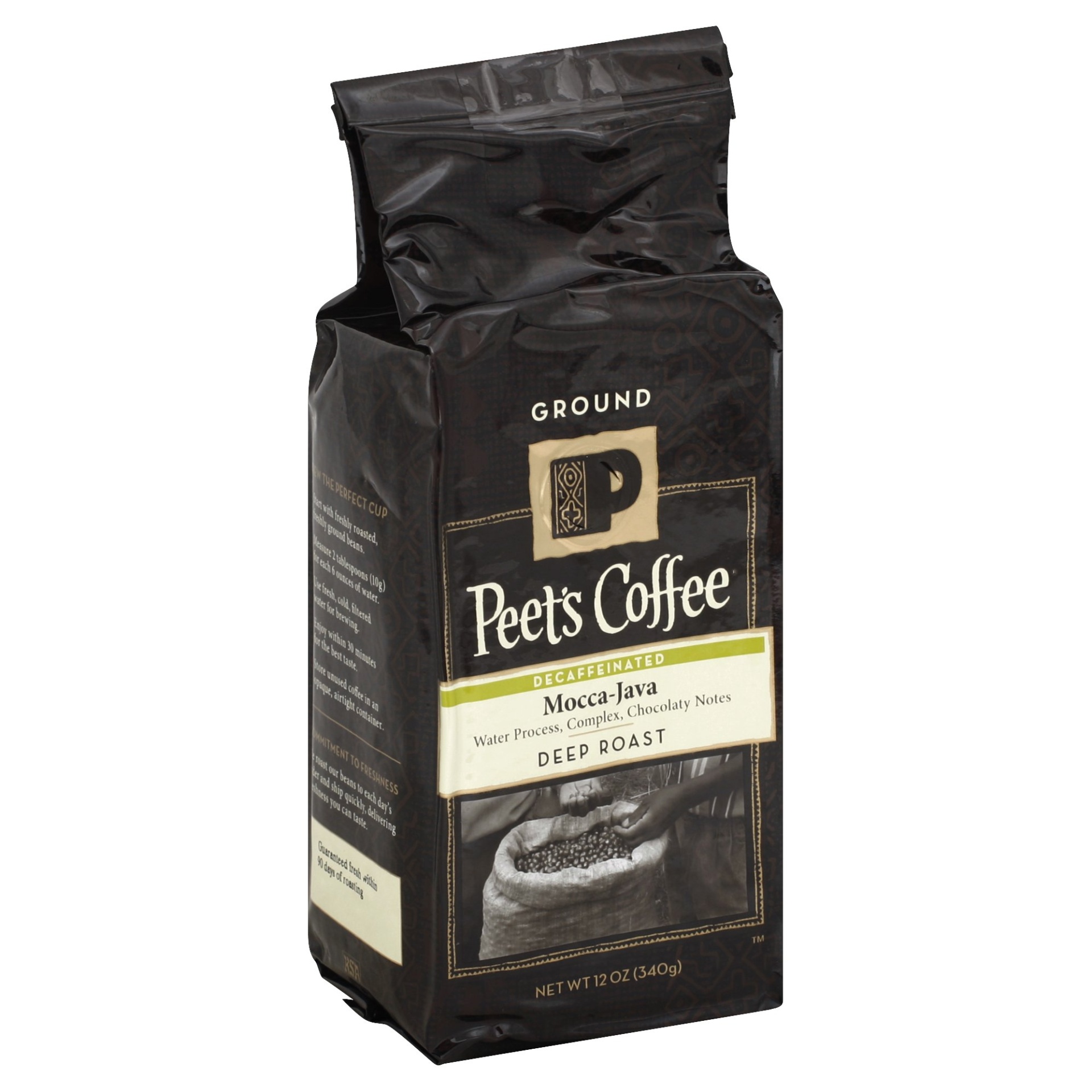 slide 1 of 6, Peet's Coffee Decaffeinated Mocha-Java Dark Roast Ground Coffee, 12 oz