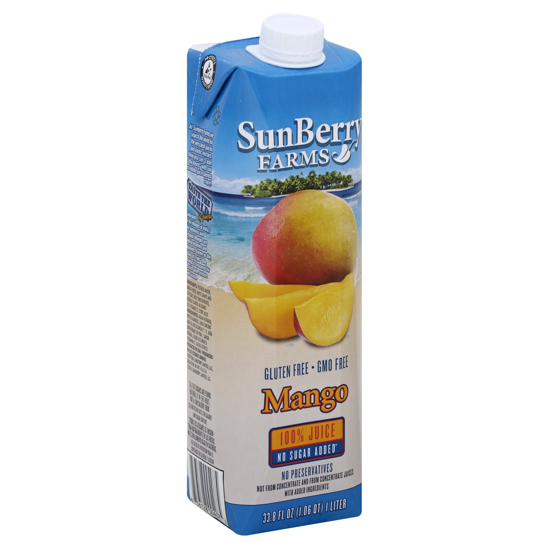 slide 1 of 4, SunBerry Farms 100% Juice Mango - 1 liter, 1 liter