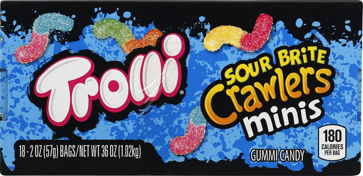 slide 2 of 6, Trolli Sour Brite Crawlers Mini, 18 ct