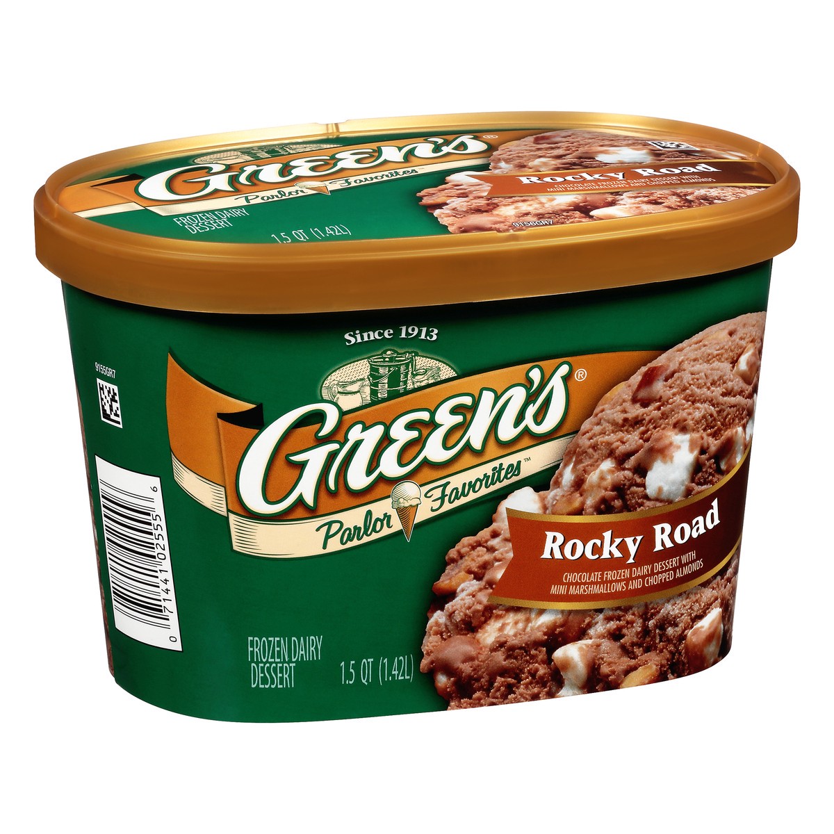 slide 6 of 10, Green's Parlor Favorites Rocky Road Frozen Dairy Dessert 1.5 qt. Carton, 1.42 liter