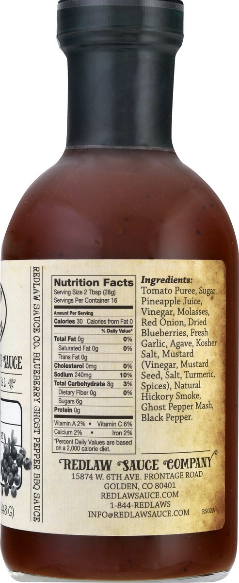slide 8 of 12, Redlaw Sauce Blueberry Ghost Pepper Barbeque Sauce 16 oz, 
