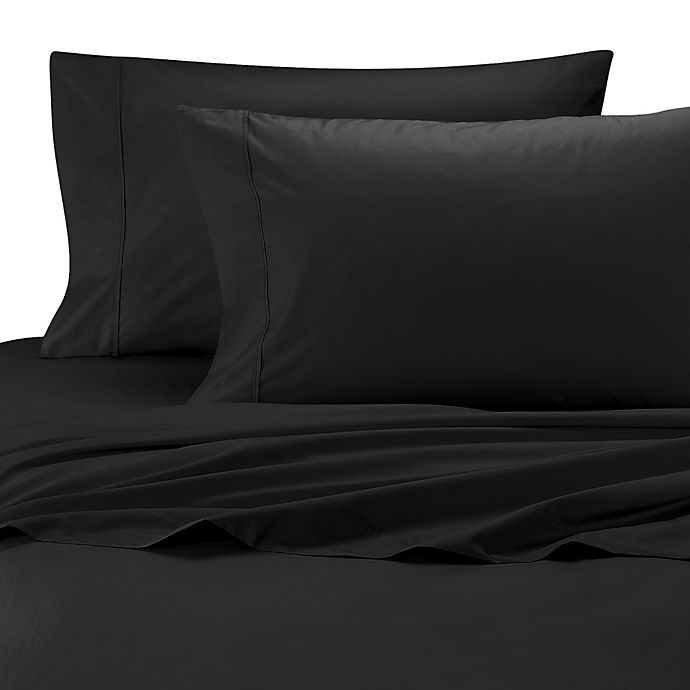 slide 1 of 1, Wamsutta Cool Touch Percale Cotton Standard Pillowcases - Black, 2 ct