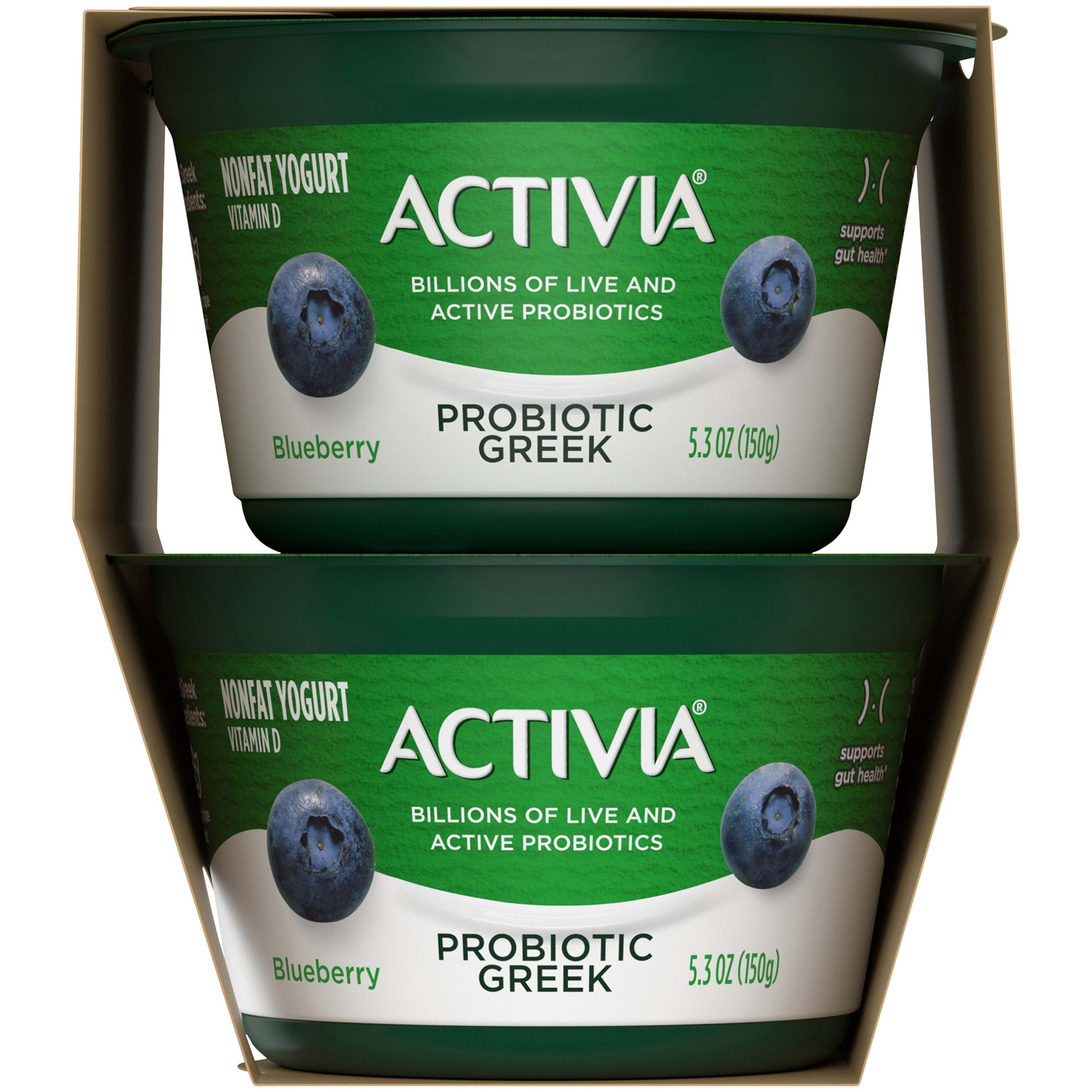 slide 3 of 5, Activia Probiotic Nonfat Greek Yogurt, Blueberry, 5.3 oz., 4 Pack, 5.3 oz