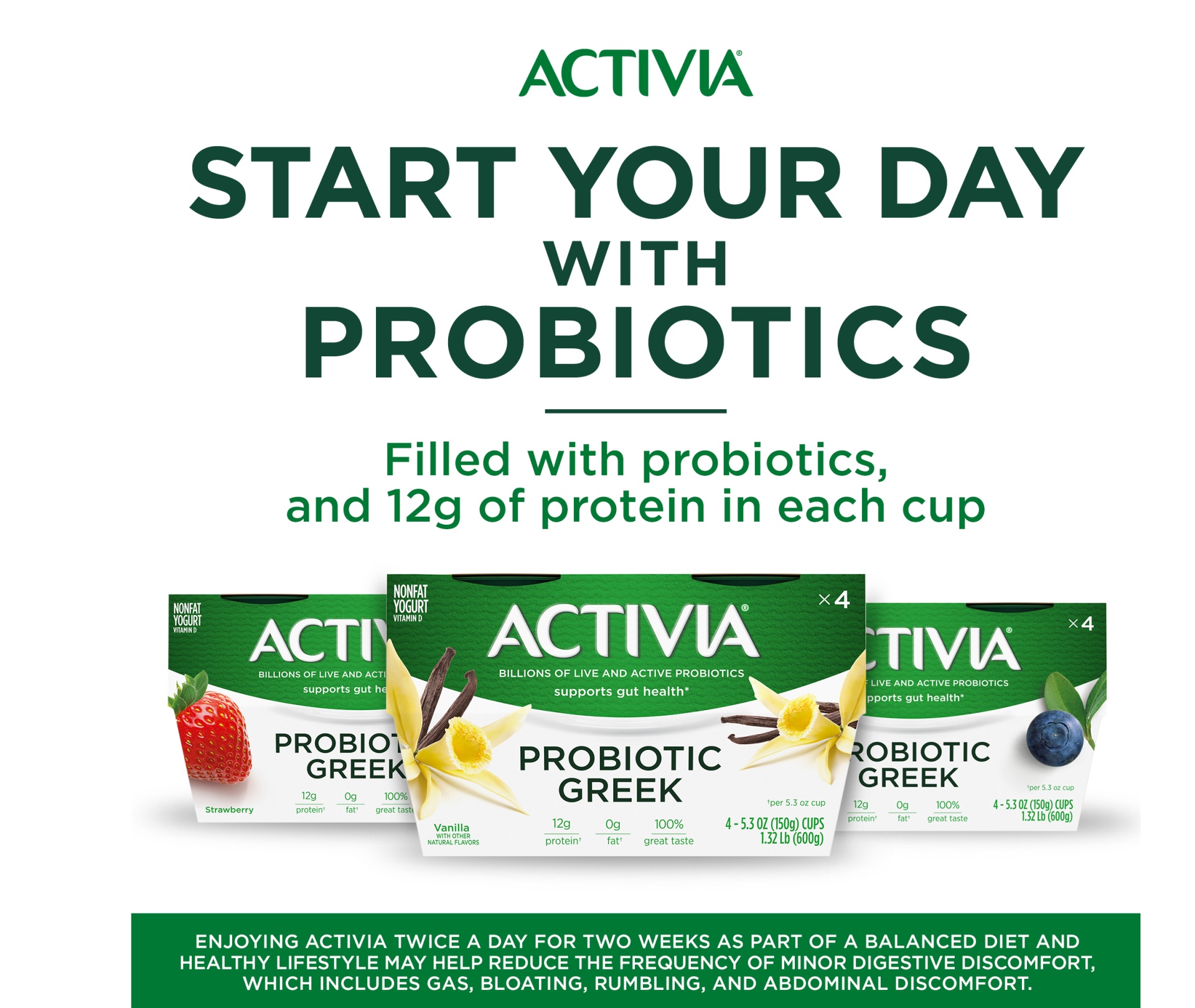 slide 5 of 7, Activia Nonfat Probiotic Blueberry Greek Yogurt Cups, 4 ct; 5.3 oz
