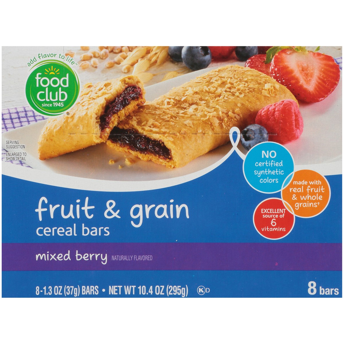 slide 6 of 9, Food Club Mixed Berry Fruit & Grain Cereal Bars, 10.4 oz