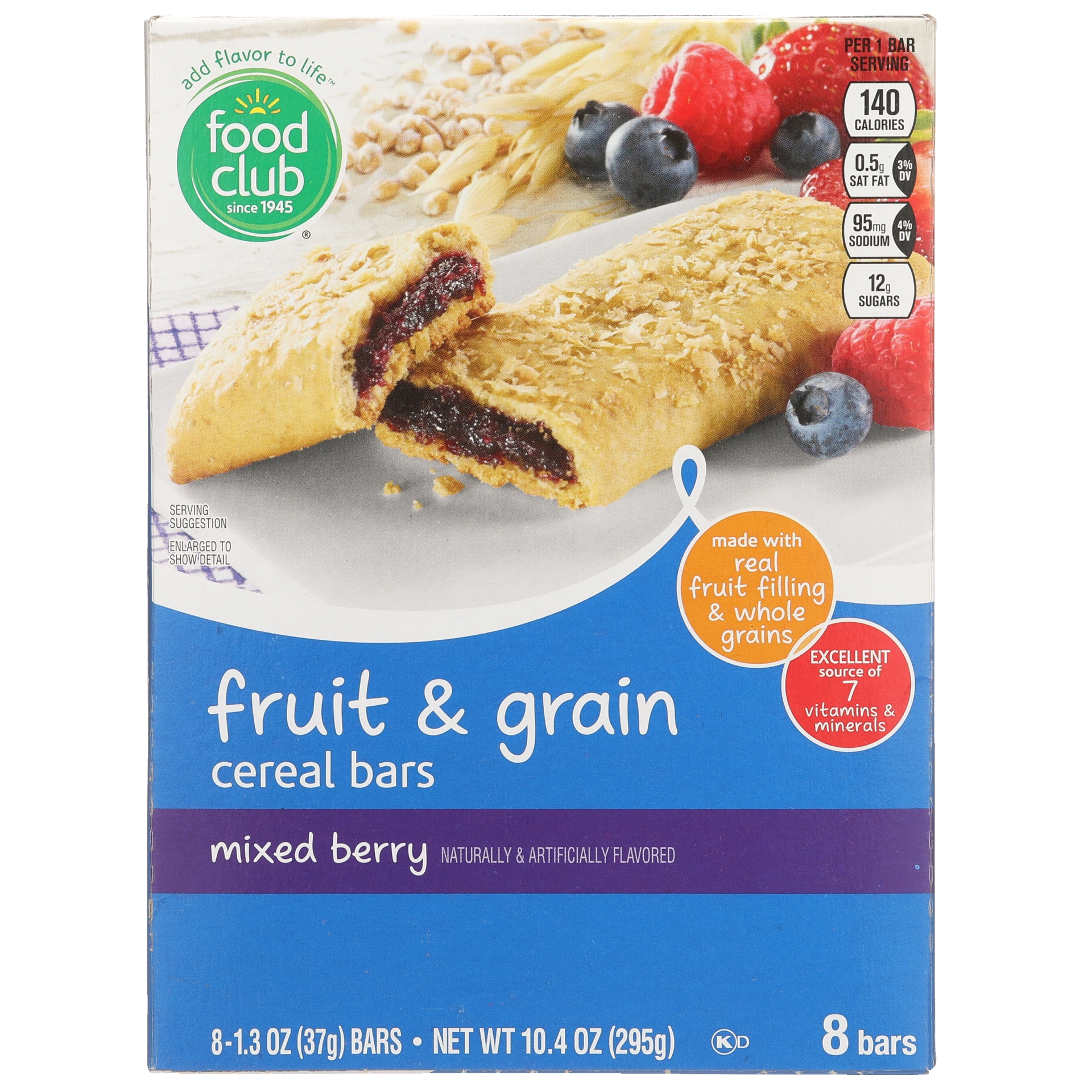 slide 1 of 6, Food Club Fruit and Grain Bar Mixed Berry, 8 ct