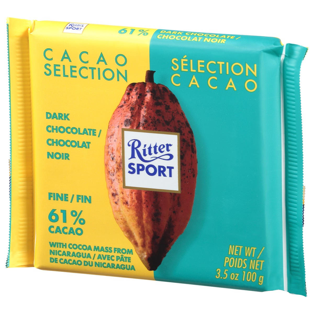 slide 2 of 13, Ritter Sport 61% Cacao Fine Dark Chocolate 3.5 oz, 3.5 oz