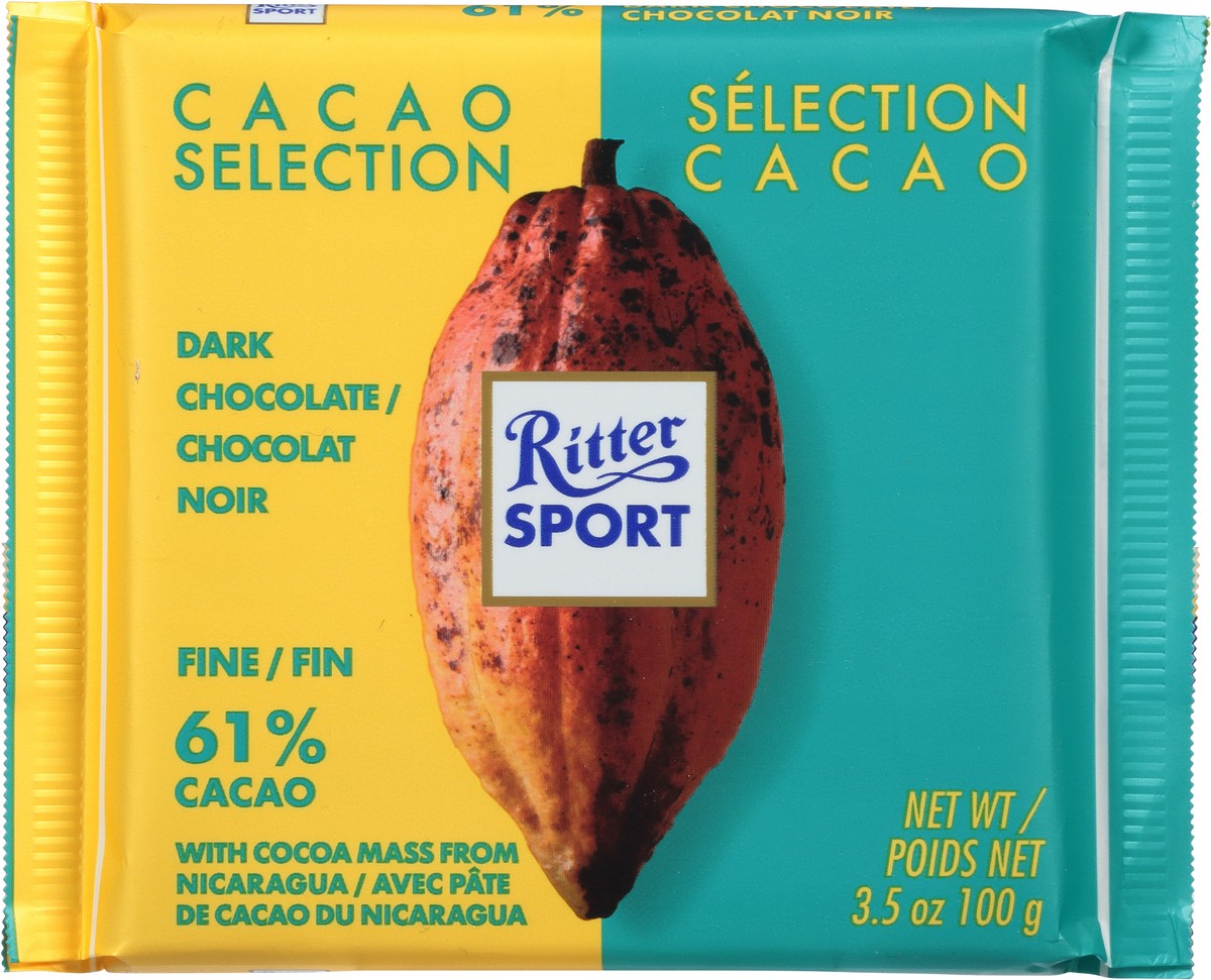 slide 7 of 13, Ritter Sport 61% Cacao Fine Dark Chocolate 3.5 oz, 3.5 oz