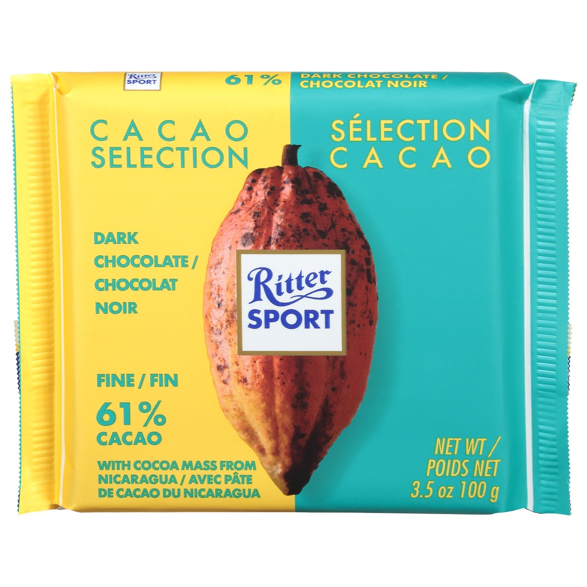 slide 1 of 13, Ritter Sport 61% Cacao Fine Dark Chocolate 3.5 oz, 3.5 oz