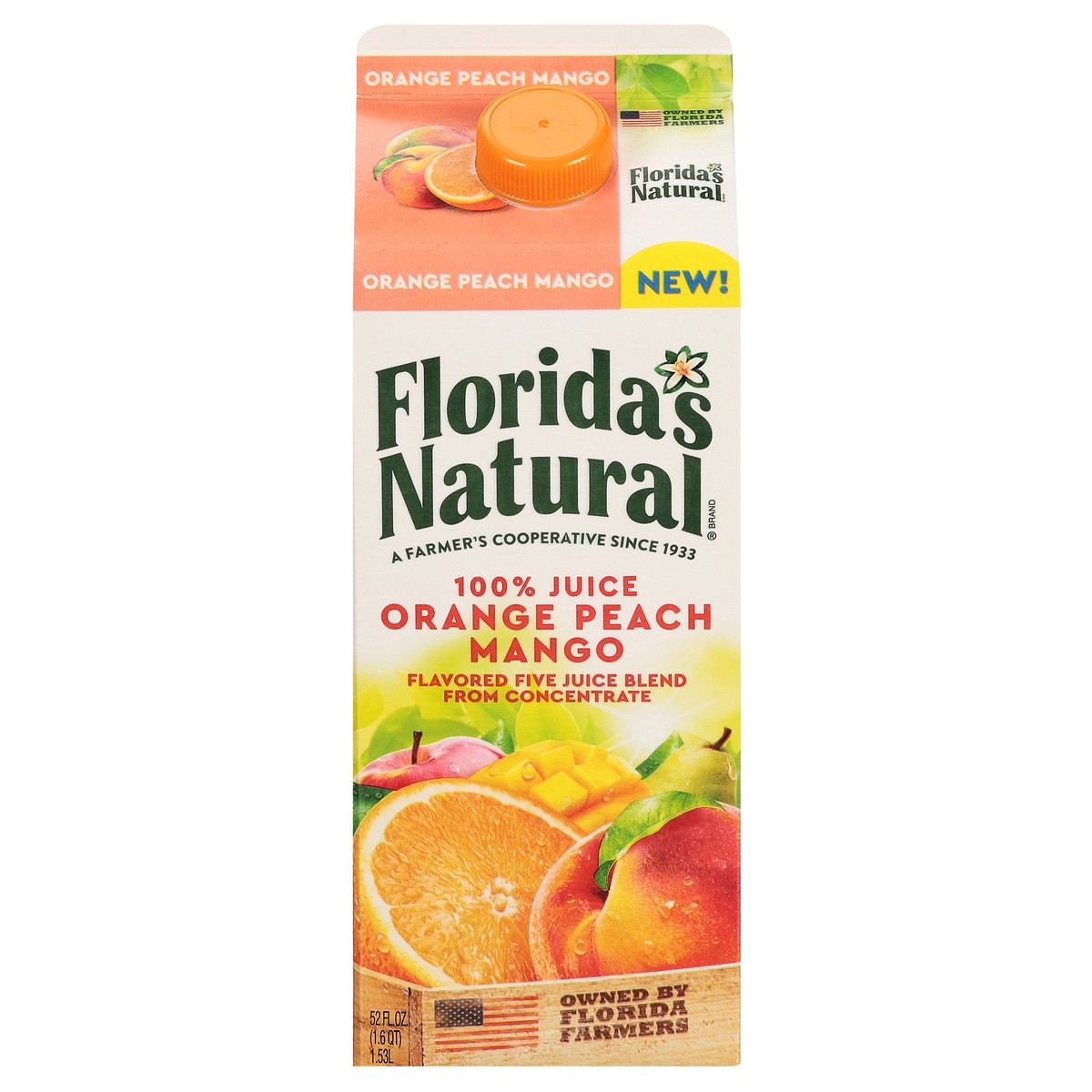 slide 4 of 14, Florida Natural Orange Peach Mango, 52 fl