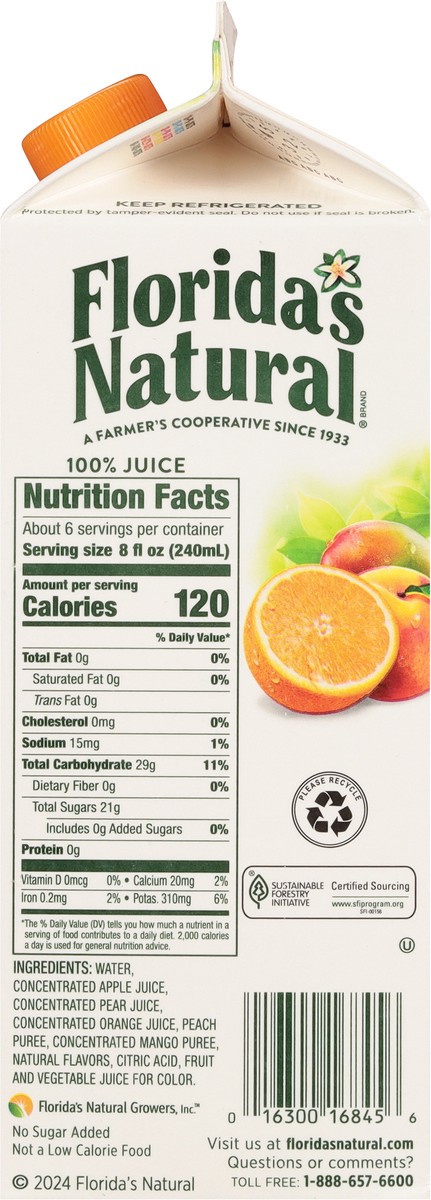 slide 5 of 14, Florida Natural Orange Peach Mango, 52 fl
