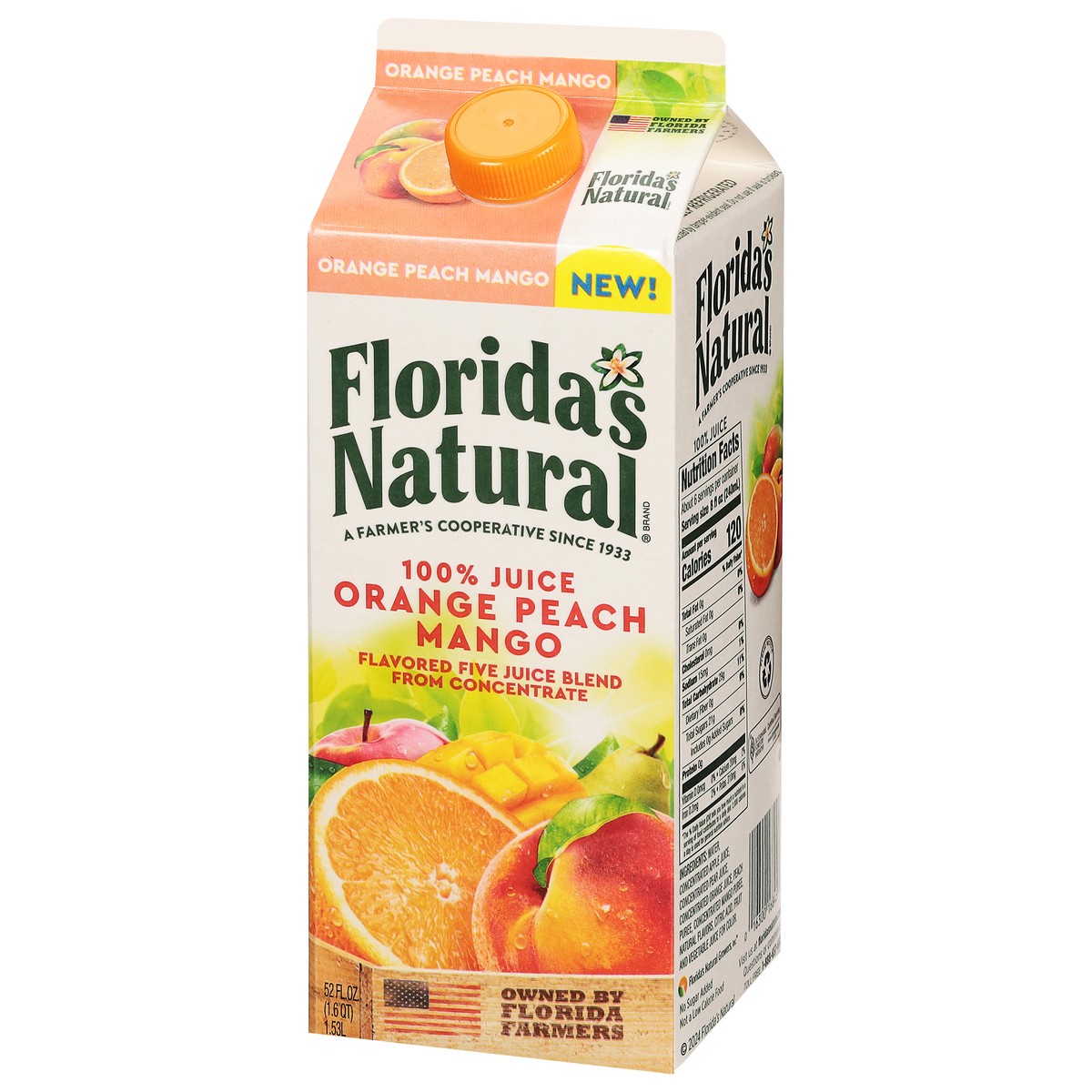 slide 9 of 14, Florida Natural Orange Peach Mango, 52 fl