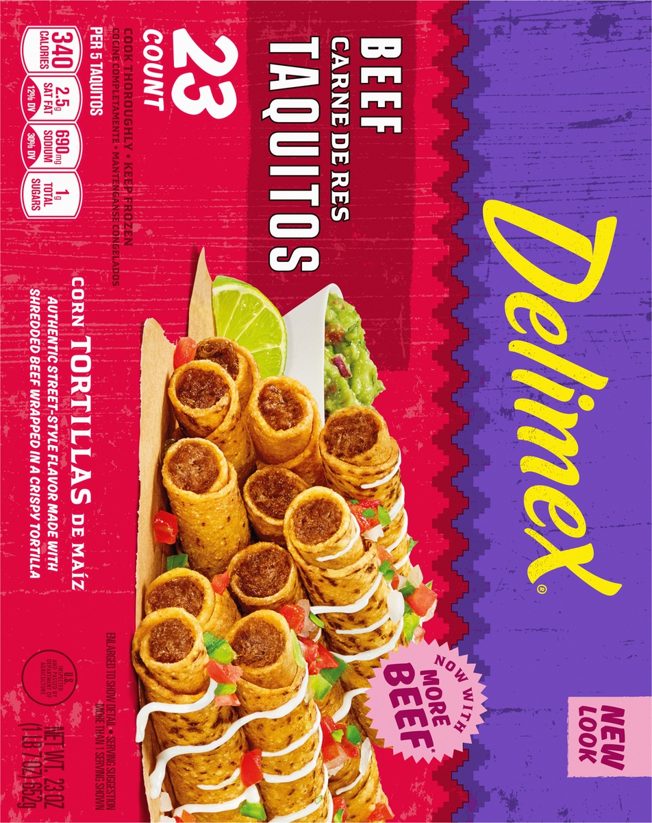 Delimex Beef Corn Taquitos Frozen Snacks 25 ct Shipt