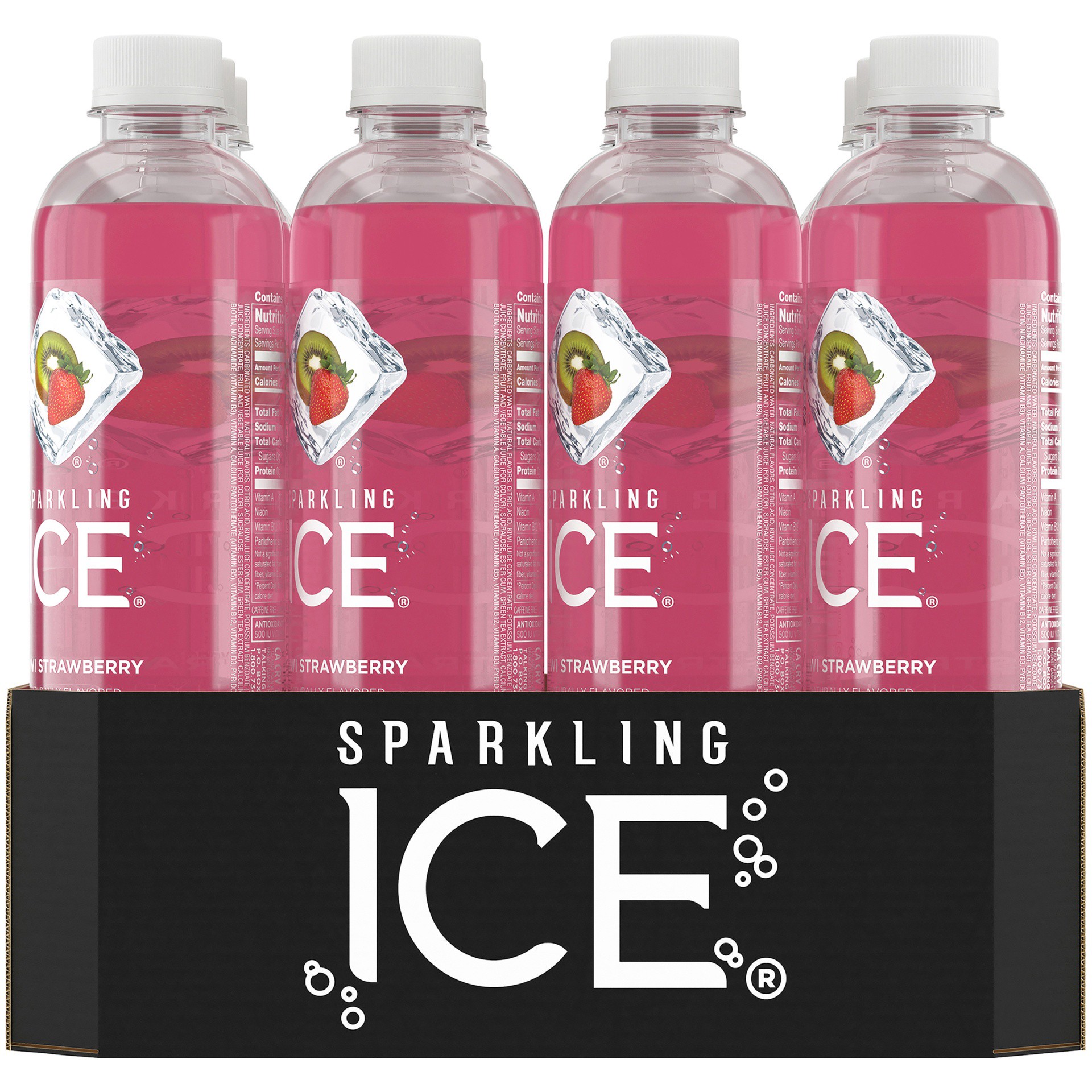 slide 6 of 6, Sparkling ICE Zero Sugar Kiwi Strawberry Sparkling Water 12 - 17 fl oz Bottles, 12 ct