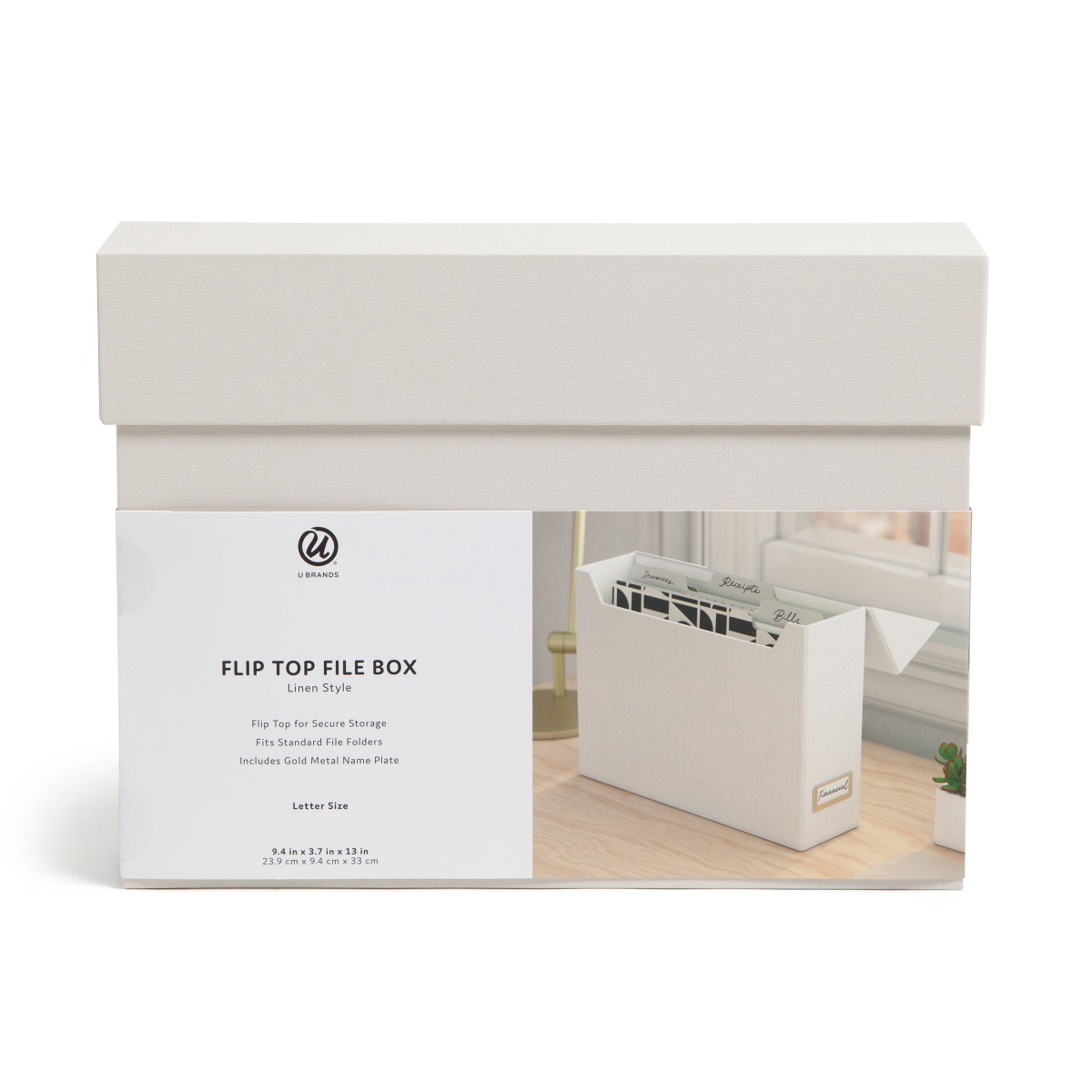 slide 1 of 9, U BRANDS UBrands Flip Top File & Storage Box -Texture Paper Wrapped, 1 ct
