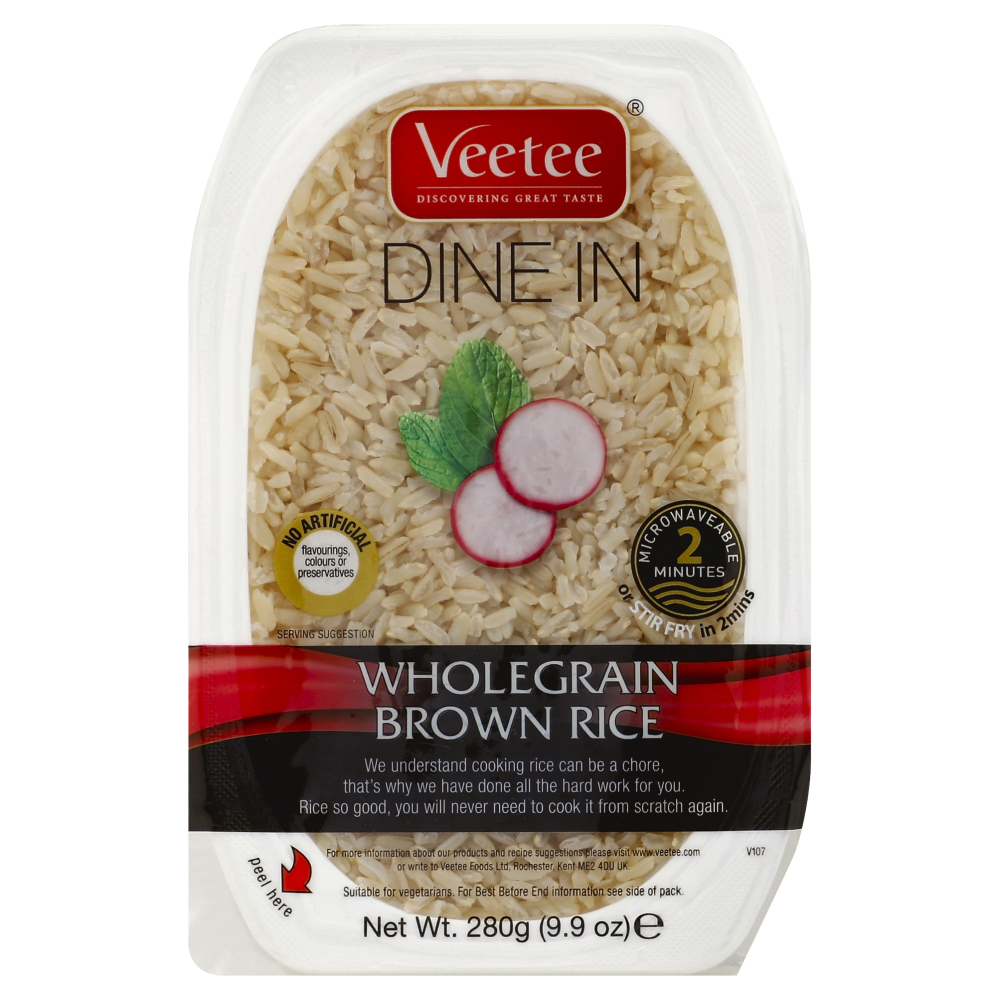 slide 1 of 1, VeeTee Dine In Whole Grain Microwaveable Rice, 10 oz