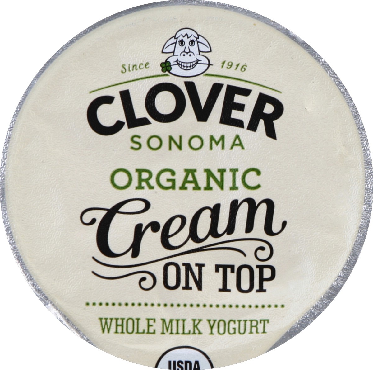 slide 2 of 3, Clover Yogurt, Whole Milk, Organic, Cream on Top, Strawberry, 6 oz