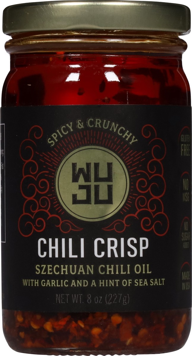 slide 7 of 14, WUJU Chili Crisp, Spicy & Crunchy, 8 oz