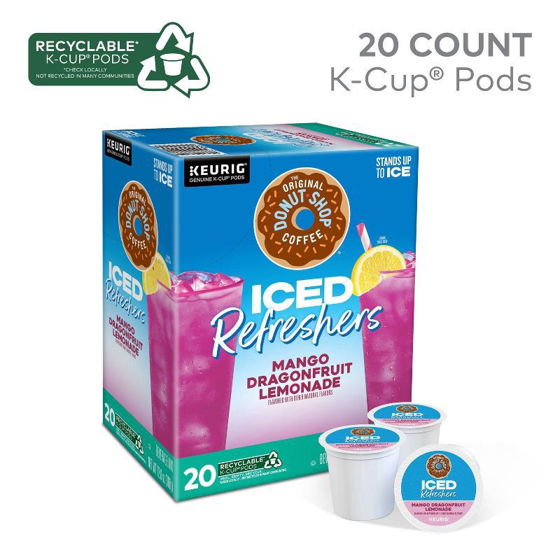 slide 12 of 13, The Original Donut Shop Iced Refreshers, Mango Dragonfruit Lemonade Flavor, Keurig Single Serve K-Cup Pods, 20 Count, 10 ct