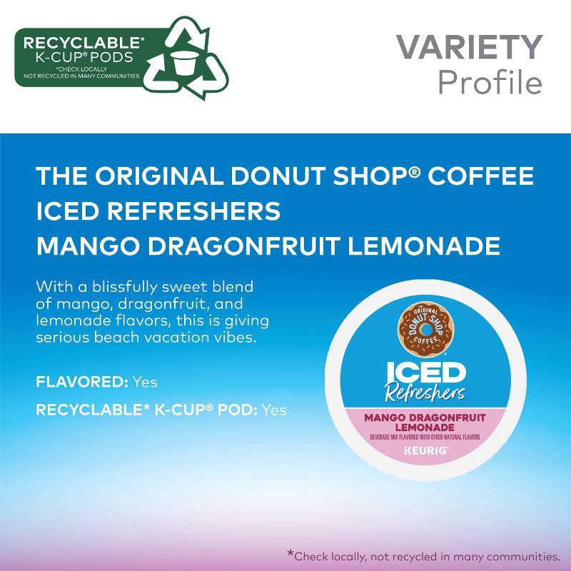 slide 7 of 13, The Original Donut Shop Iced Refreshers, Mango Dragonfruit Lemonade Flavor, Keurig Single Serve K-Cup Pods, 20 Count, 10 ct