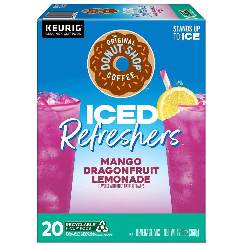 slide 4 of 13, The Original Donut Shop Iced Refreshers, Mango Dragonfruit Lemonade Flavor, Keurig Single Serve K-Cup Pods, 20 Count, 10 ct