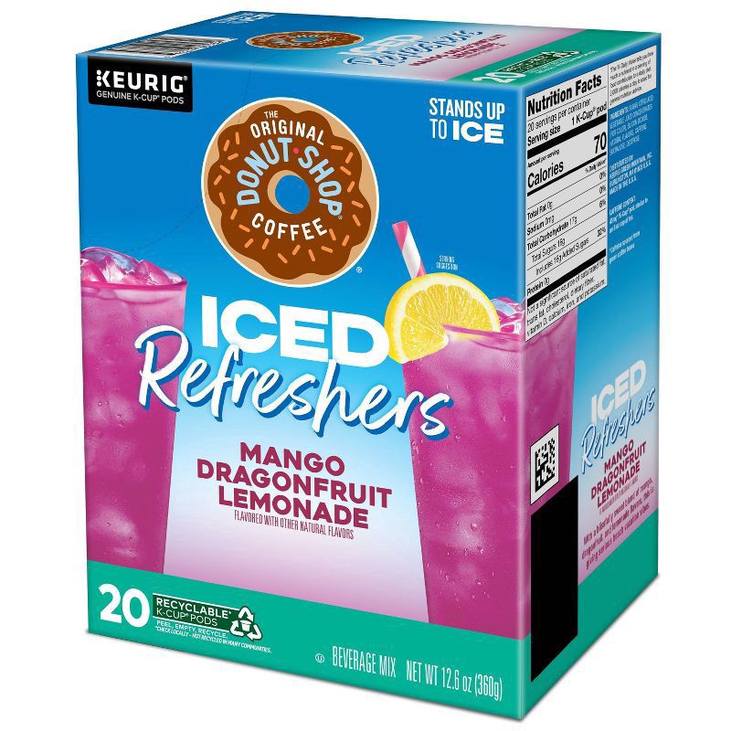 slide 5 of 13, The Original Donut Shop Iced Refreshers, Mango Dragonfruit Lemonade Flavor, Keurig Single Serve K-Cup Pods, 20 Count, 10 ct