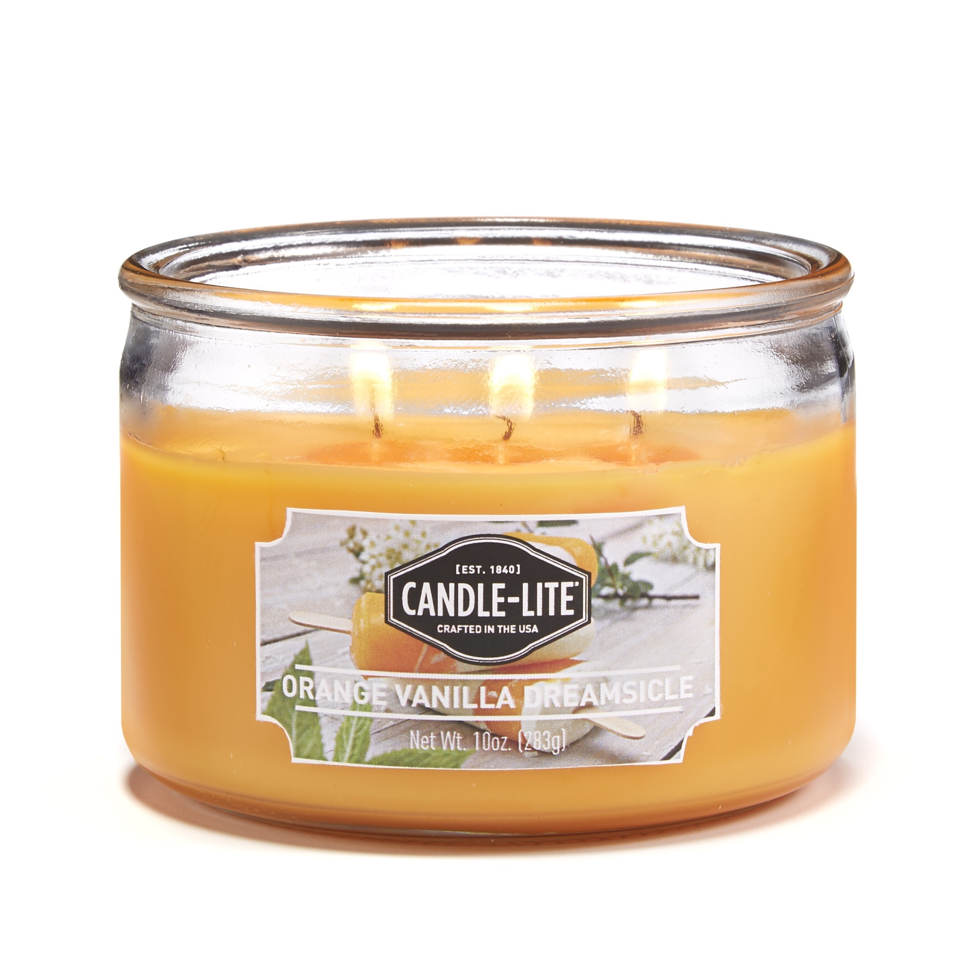 slide 1 of 1, Candle-Lite Scented 3-Wick Candle, Orange Vanilla Dreamsicle, 10 oz