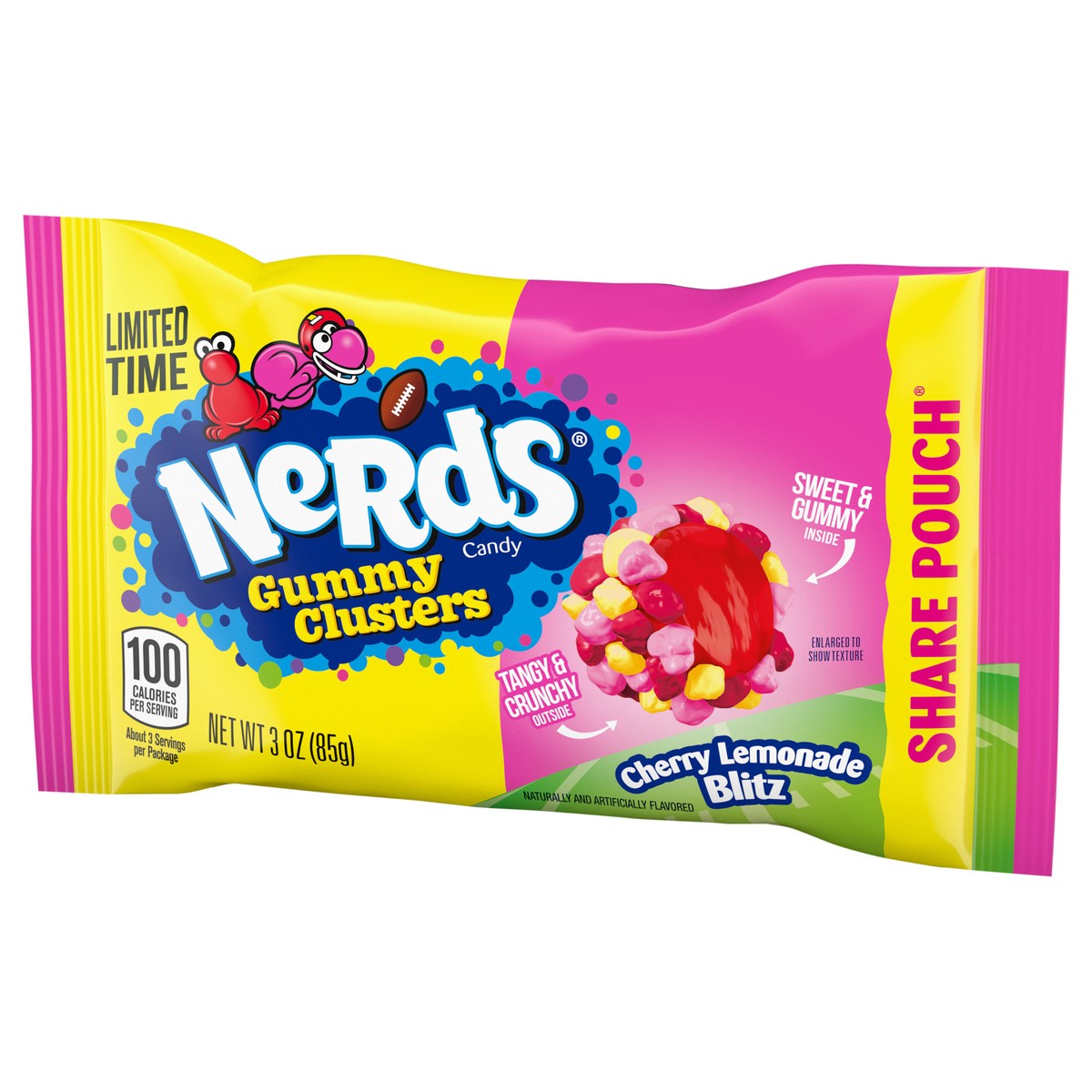 slide 2 of 4, Nerds Cherry Lemonade Gummy Clusters 3 Ounce Share Pouch, 3 oz
