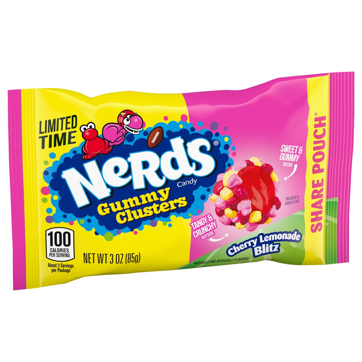 slide 3 of 4, Nerds Cherry Lemonade Gummy Clusters 3 Ounce Share Pouch, 3 oz