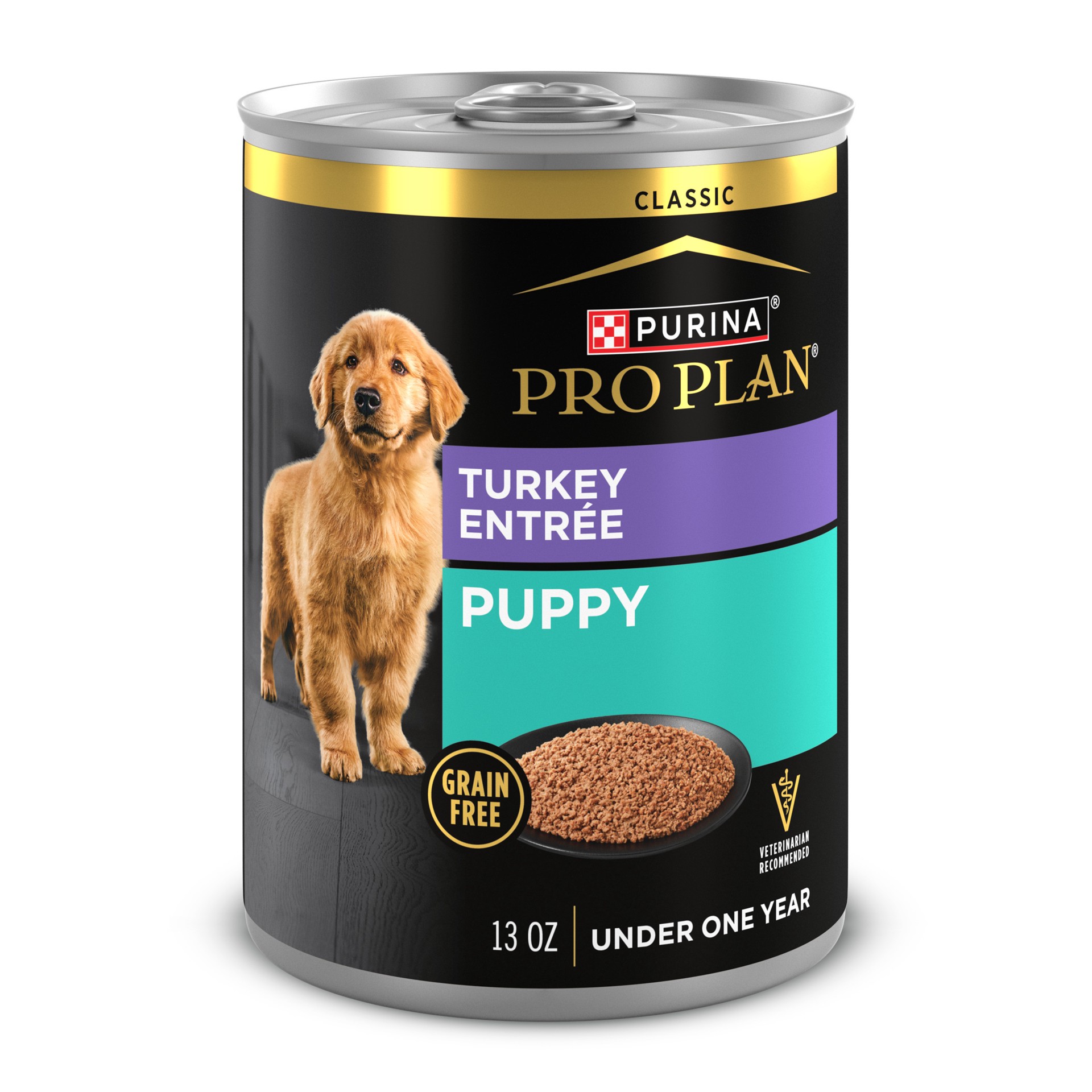 slide 1 of 8, Purina Pro Plan Grain Free Wet Puppy Food, Classic Turkey Entrée, 13 oz