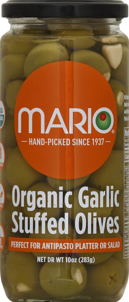 slide 2 of 2, Mario Organic Garlic Stuffed Olives, 10 oz