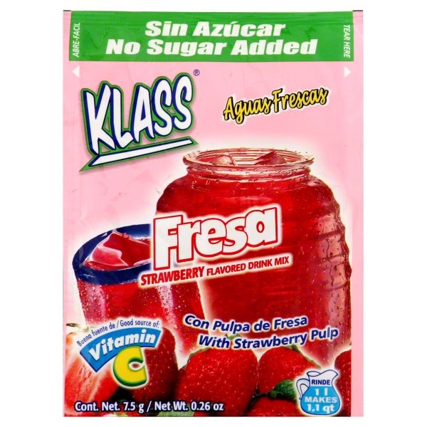 slide 1 of 1, Klass Drink Mix, Strawberry Flavored - 0.53 oz, 0.53 oz