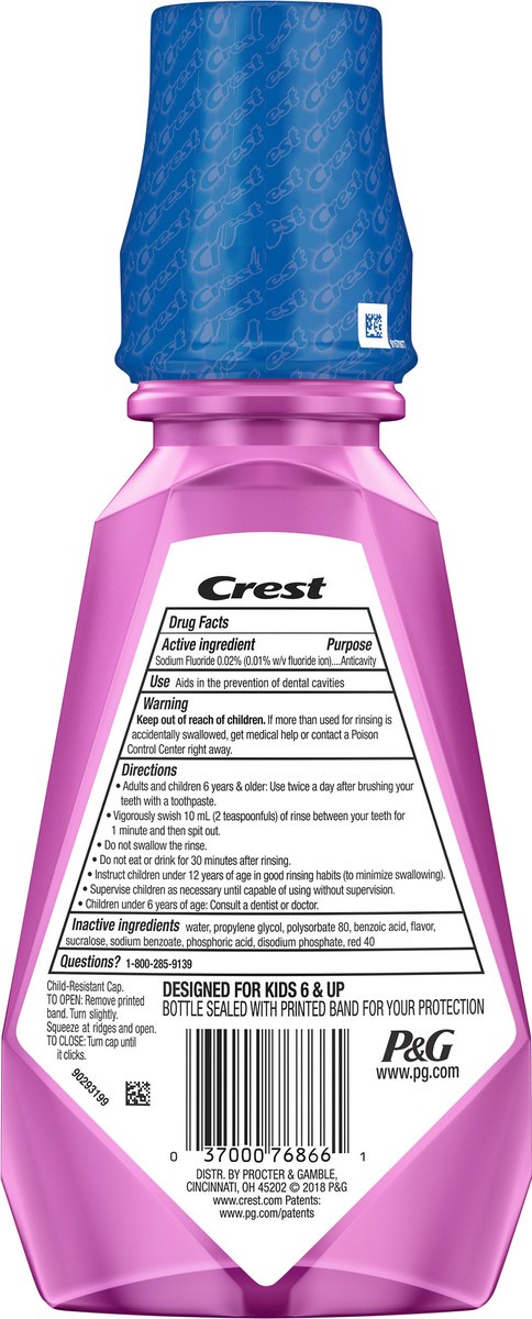 slide 3 of 3, Crest Kid's Anticavity Alcohol Free Fluoride Rinse, Strawberry Rush, 16.9 fl oz, 16.9 fl oz