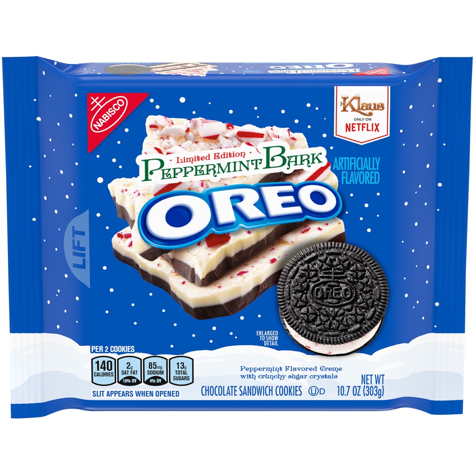 slide 1 of 9, Oreo Peppermint Bark Chocolate Sandwich Cookies, 10.7 oz