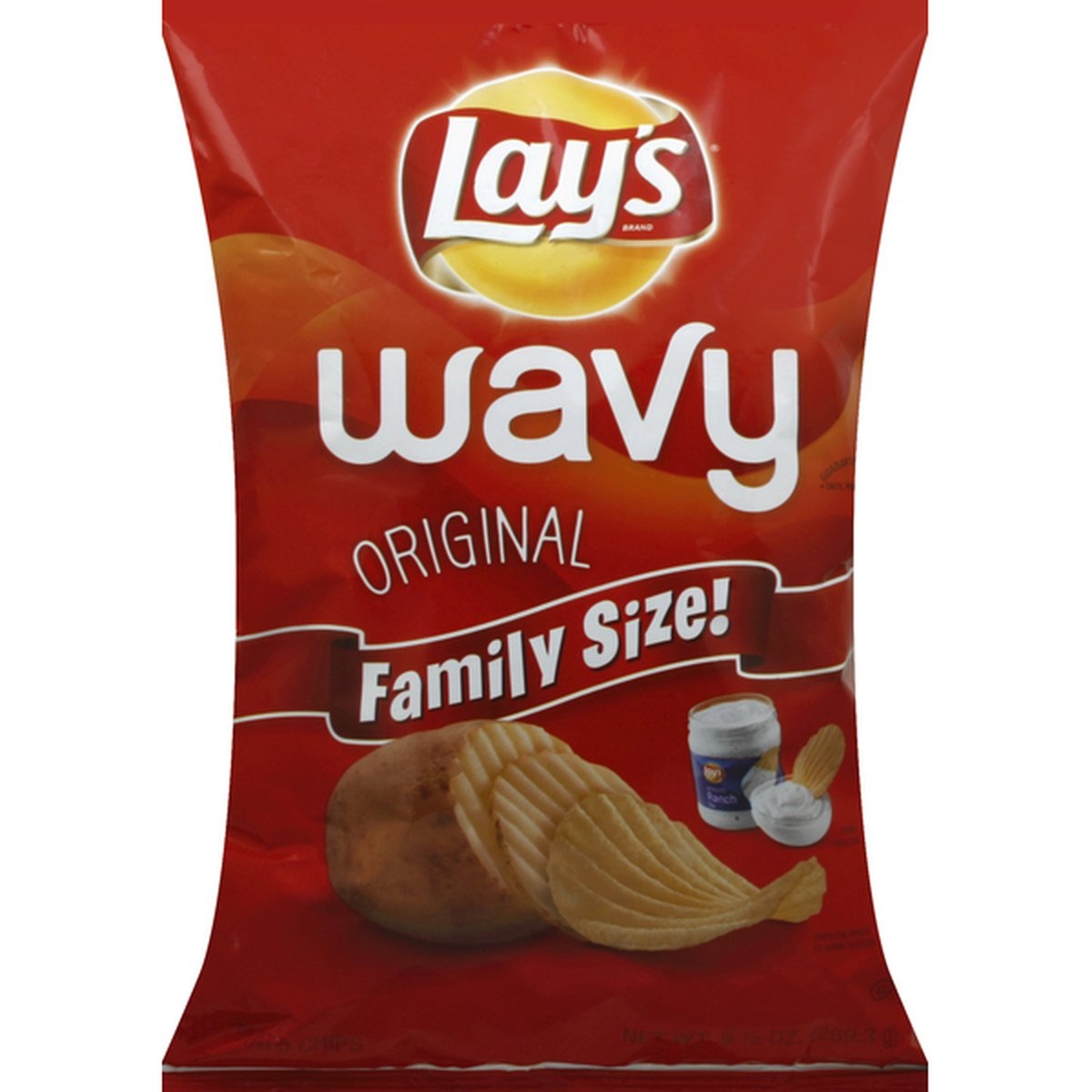 slide 1 of 4, Lay's Wavy Original Family Size Potato Chips, 10 oz