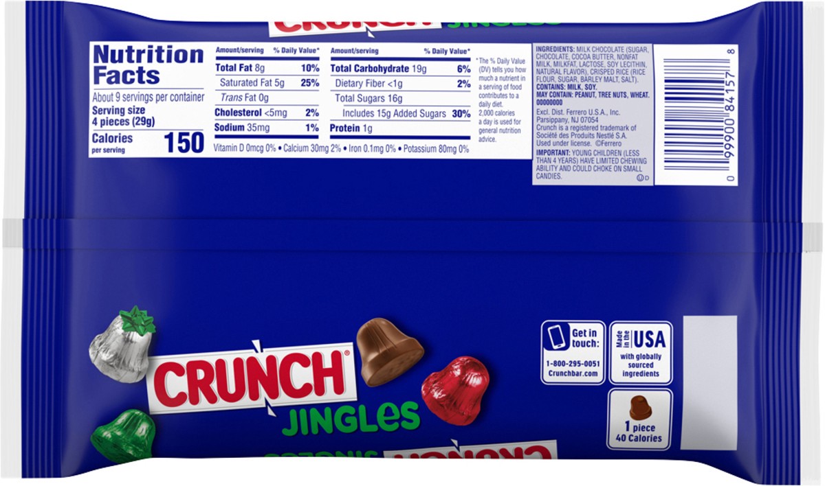 slide 7 of 10, Crunch Christmas Jingle Bell Chocolates, 10 oz