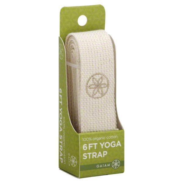 slide 1 of 1, Gaiam Yoga Strap, 6 ft, White, 1 ct