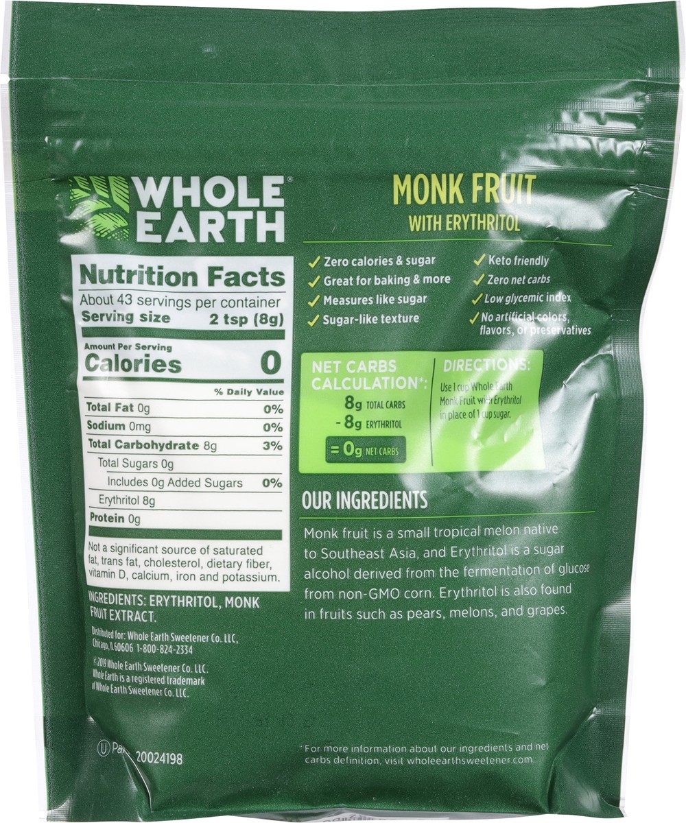 slide 2 of 13, Whole Earth Sweetener Co. Monk Fruit with Erythritol Plant-Based Sugar Alternative 12 oz, 12 oz
