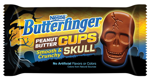 slide 1 of 1, Butterfinger Peanut Butter Cup Skull Single 1.2 Oz, 1.2 oz