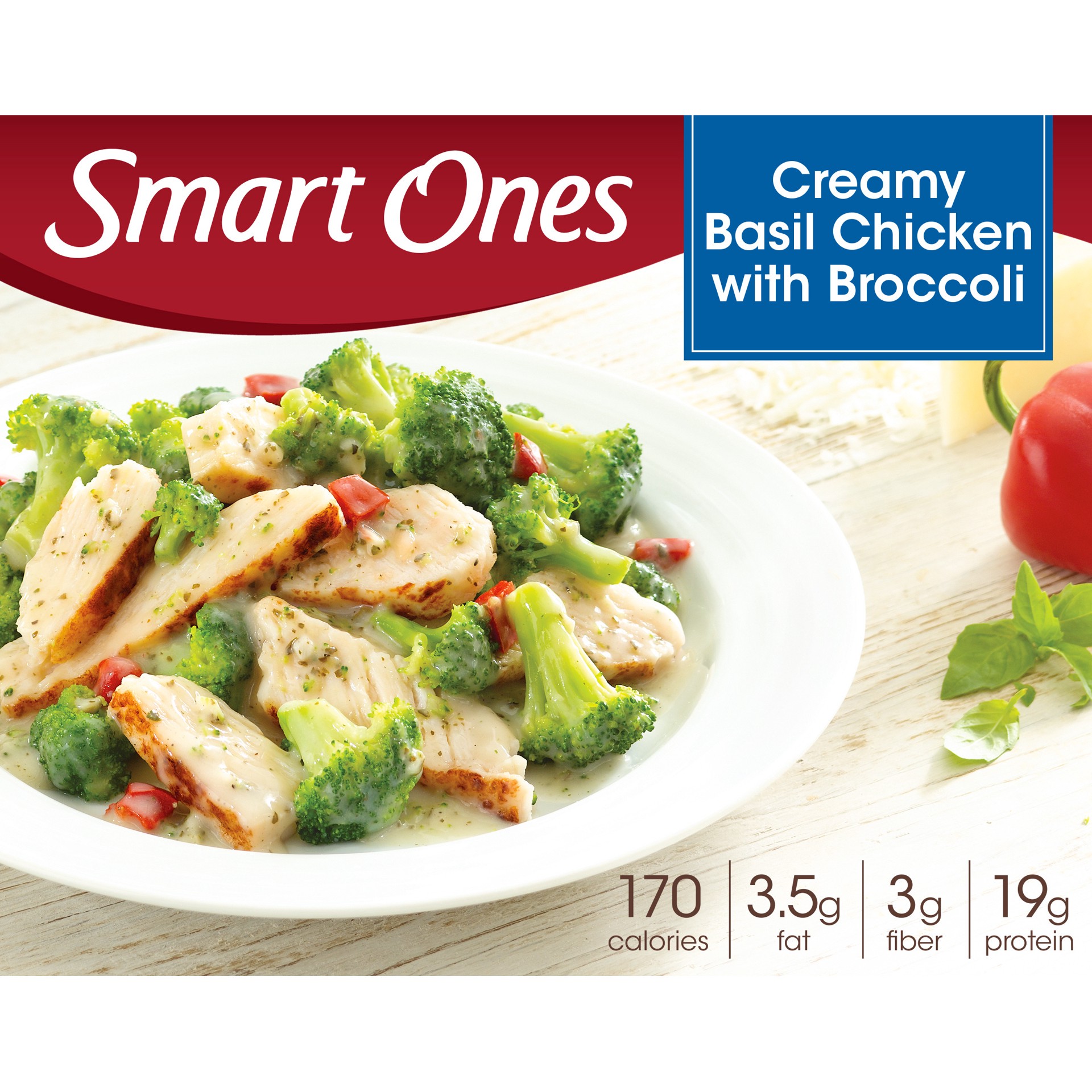 slide 1 of 6, Smart Ones Tasty American Favorites Creamy Basil Chicken with Broccoli, 9 oz