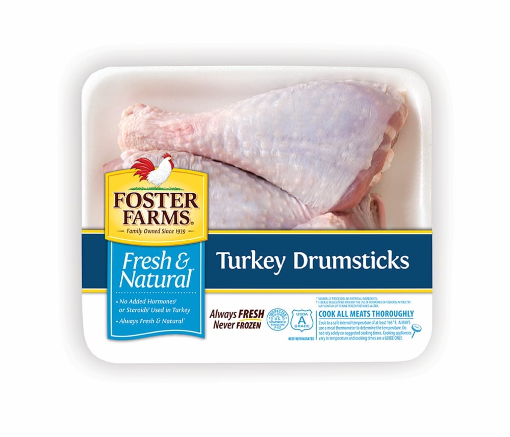 slide 1 of 1, Foster Farms Turkey Drumsticks (2 Per Pack), per lb