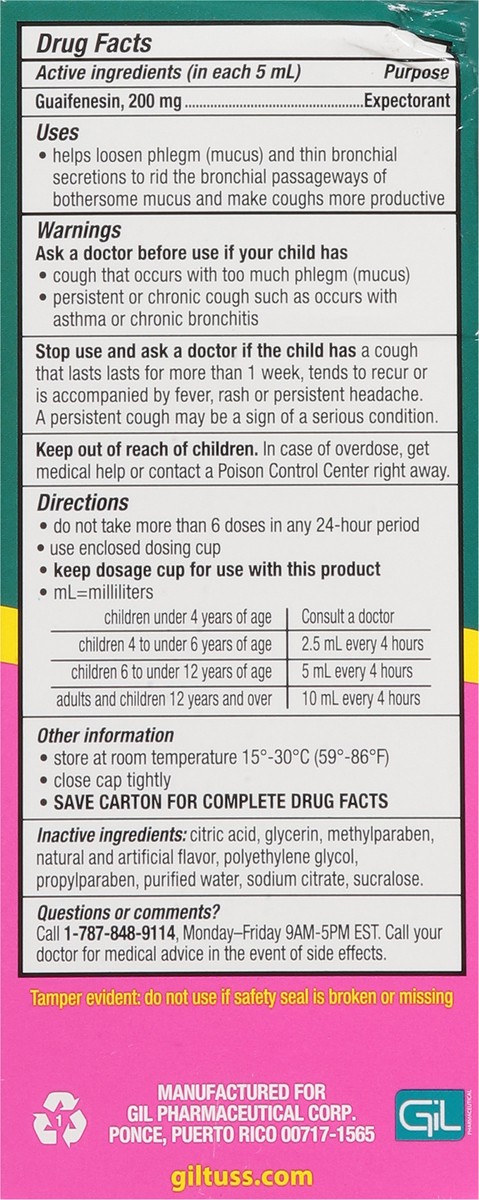slide 11 of 15, Giltuss Ex Expectorant Children 4 O, 1 ct