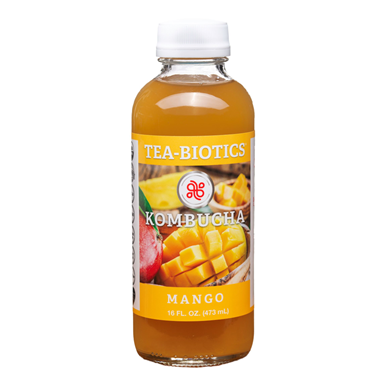 slide 1 of 1, Tea-Biotics Organic Kombucha Mango, 16 fl oz