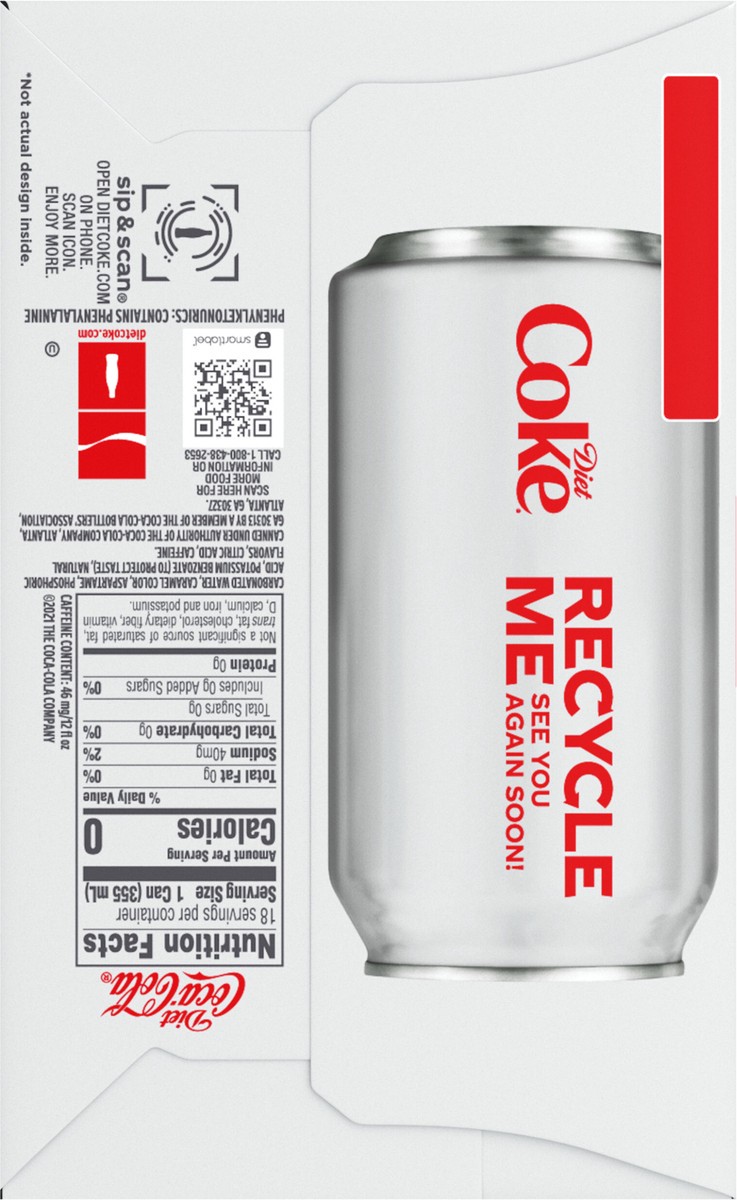 slide 5 of 9, Diet Coke Cans- 18 ct, 18 ct