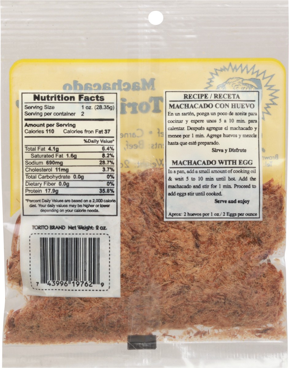 slide 8 of 9, El Torito Machacado Dried Beef 2 oz Bag, 2 oz