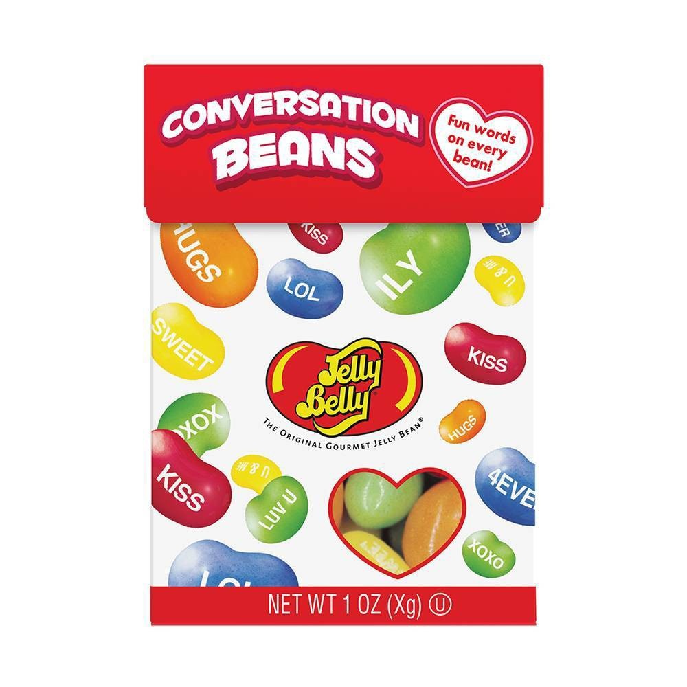 slide 1 of 1, Jelly Belly Valentine's Day Conversation Beans, 1.2 oz