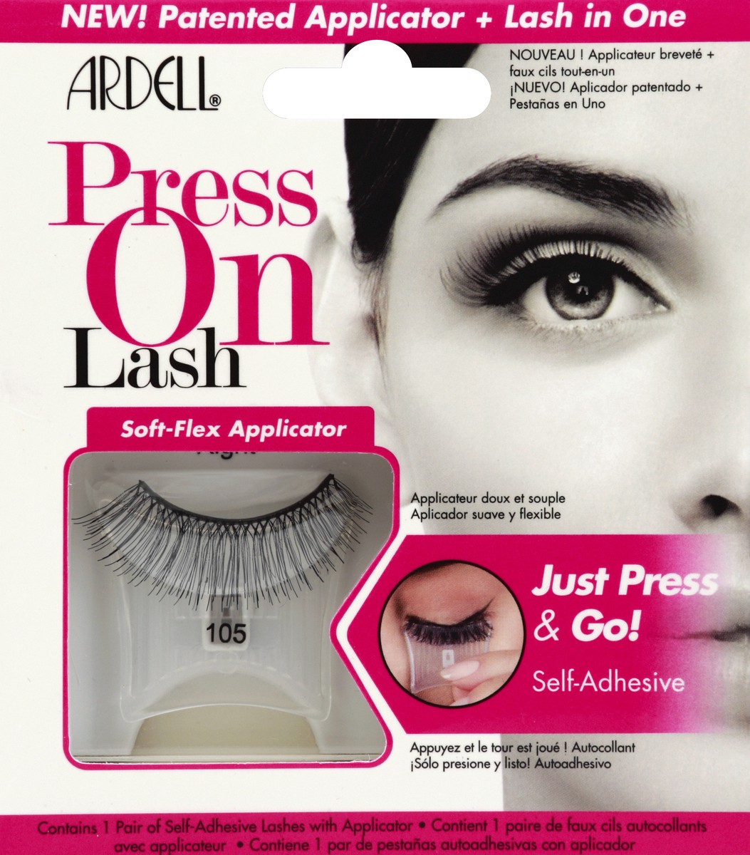 slide 4 of 4, Ardell Self-Adhesive Press On Lashes, 105 Black, 1 ct